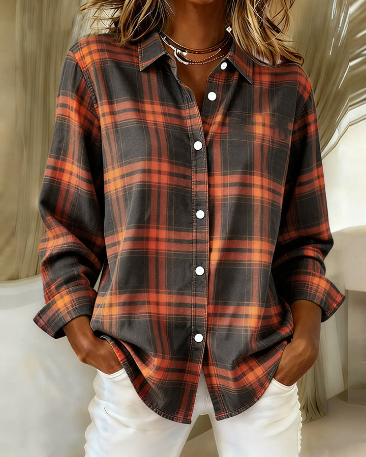 Gloria® | Shirt with Check Pattern and Notched Collar