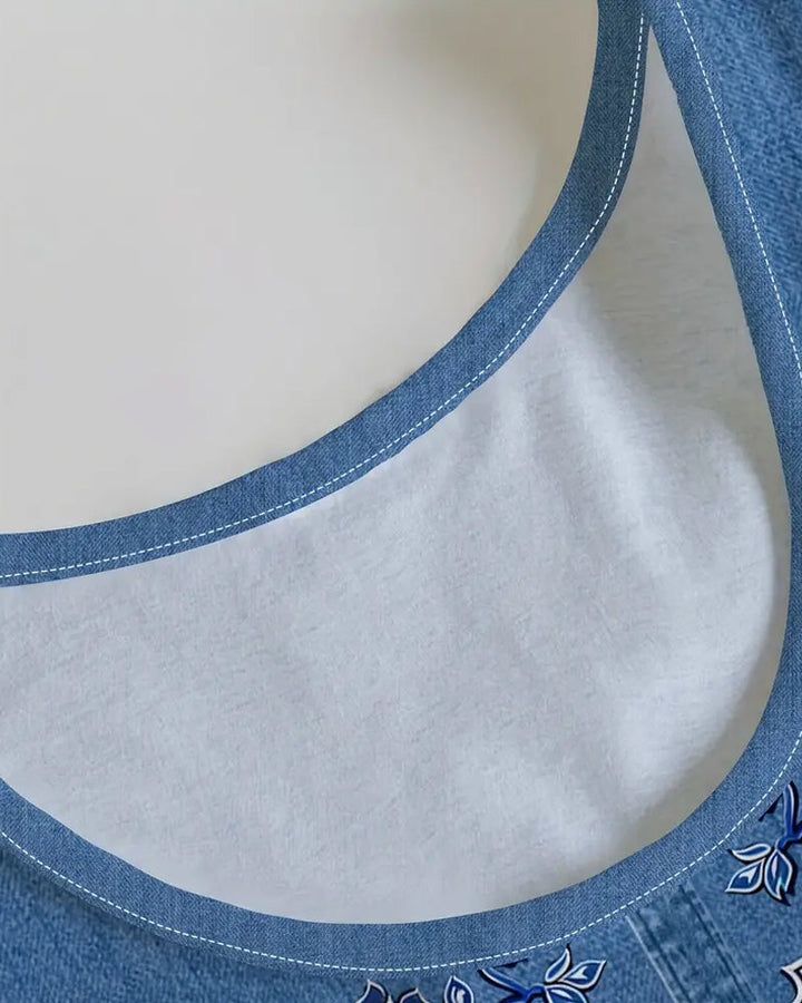 THE DELAVEA | SLEEVELESS DENIM-LOOK DRESS