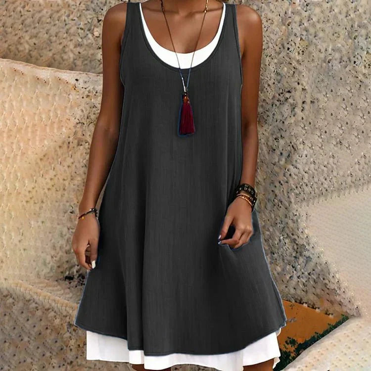 Courtney | Sunlit Sleeveless Midi Dress.