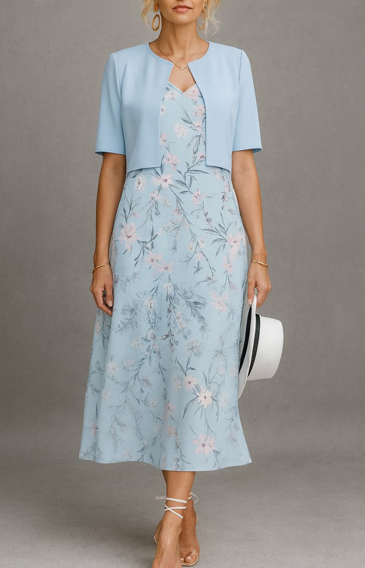 SOFÍA | VESTIDO ESTAMPADO CON CHAQUETA ELEGANTE A JUEGO