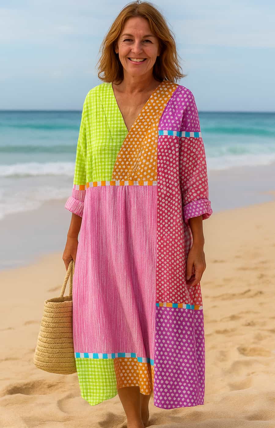 ALEJANDRA | VESTIDO CON CONTROL ABDOMINAL, ESTAMPADO ÉTNICO Y ELEGANCIA NATURAL