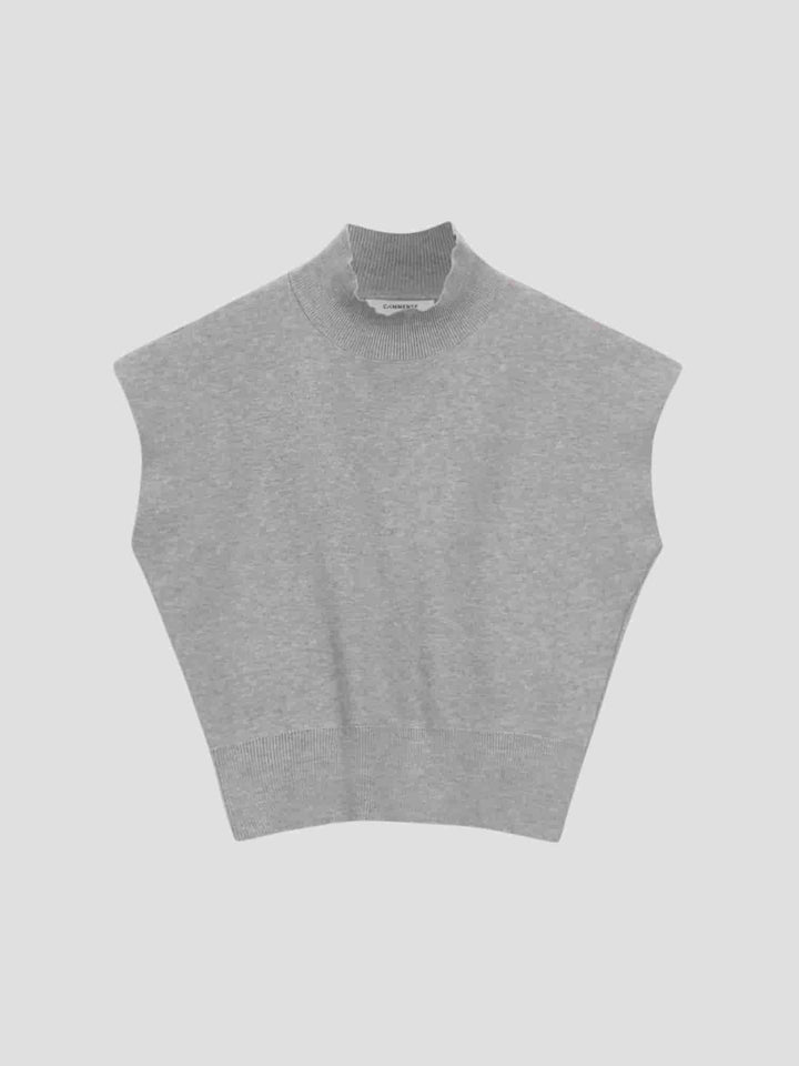 ÁNGELA | TOP DE PUNTO SIN MANGAS CON CUELLO ALTO