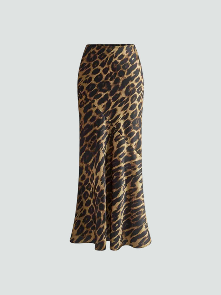 VERÓNICA | FALDA MIDI SATINADA ANIMAL PRINT