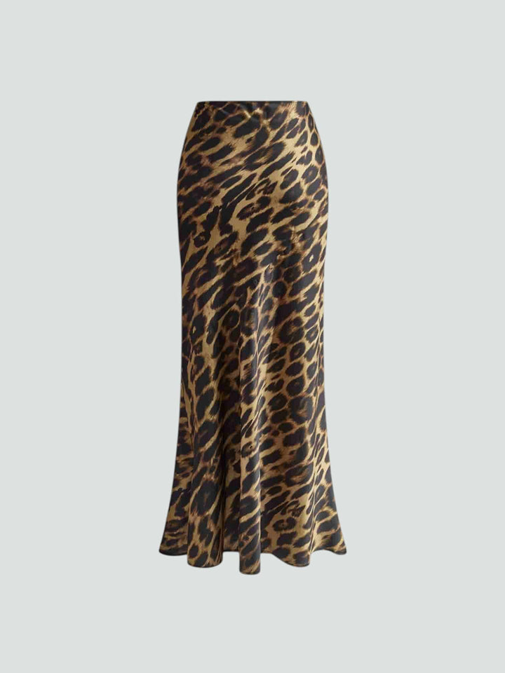 VERÓNICA | FALDA MIDI SATINADA ANIMAL PRINT