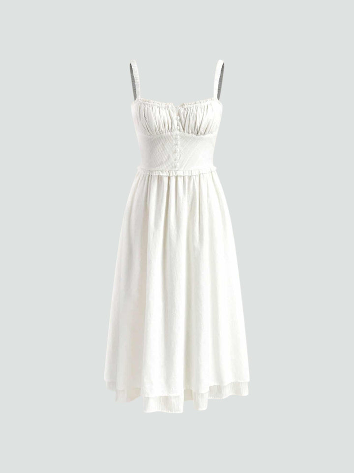 CARMEN | VESTIDO MIDI CON DETALLE FRUNCIDO