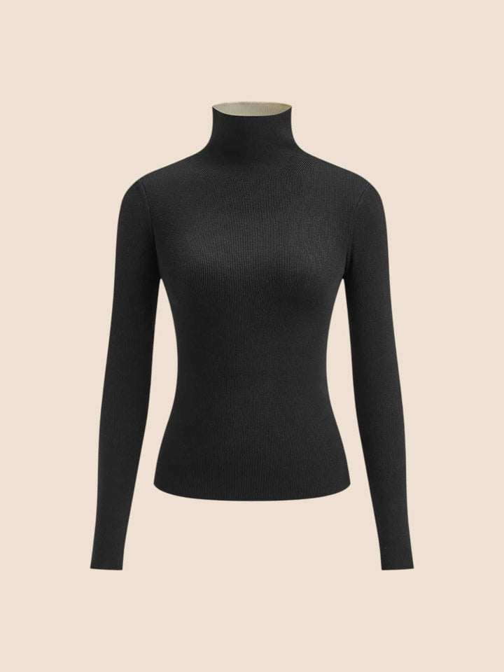 Two Tone Double Sided Long Sleeve Knit Top