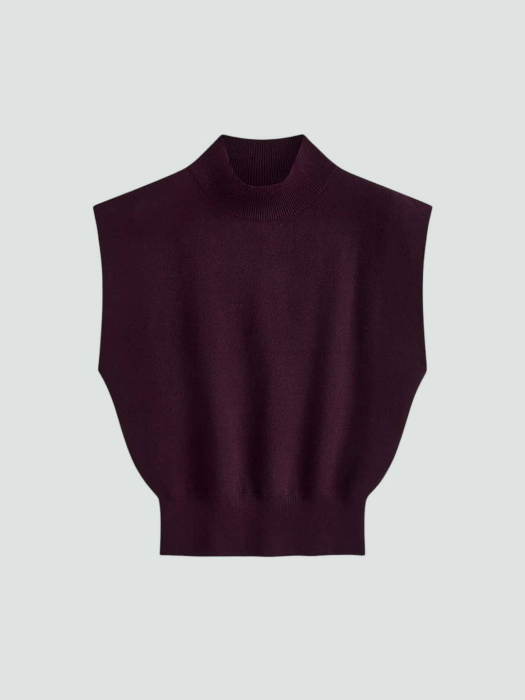 ÁNGELA | TOP DE PUNTO SIN MANGAS CON CUELLO ALTO