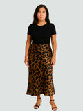 VERÓNICA | FALDA MIDI SATINADA ANIMAL PRINT