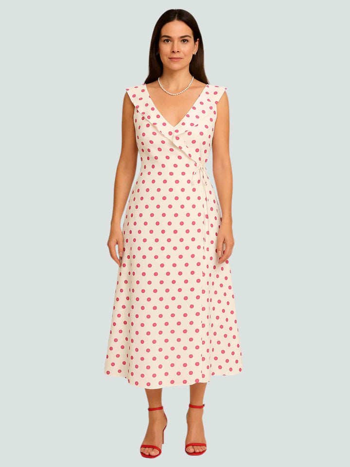 CELINÉ| VESTIDO LUNAR CON VOLANTES Y ESCOTE EN V