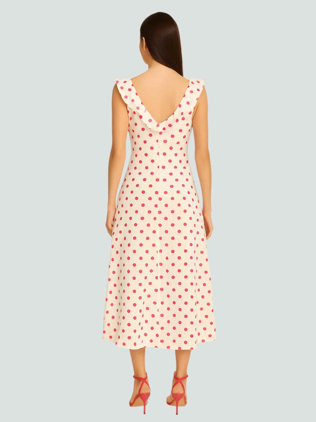 CELINÉ| VESTIDO LUNAR CON VOLANTES Y ESCOTE EN V