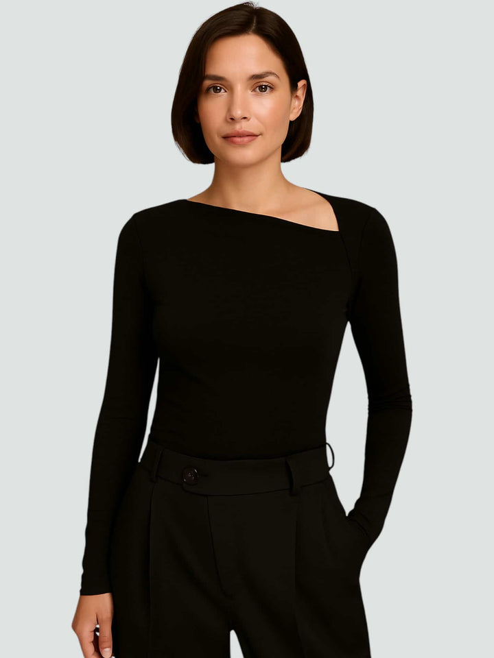 VALENTINA | TOP DE MANGA LARGA CON ESCOTE ASIMÉTRICO