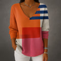 VALENTINA | COLORFUL KNITTED V-NECK SWEATER