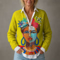 Amelia | Oil Painting Cardigan Sweater
