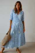 CLARA | VESTIDO BOHO VINTAGE CON ESCOTE EN V