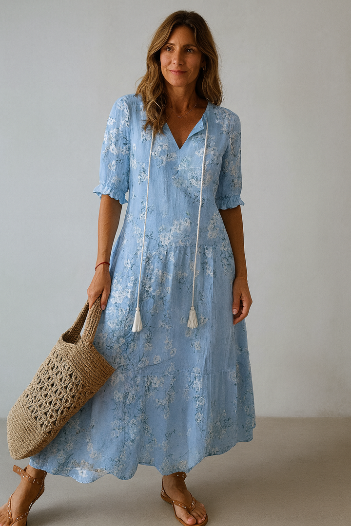 CLARA | VESTIDO BOHO VINTAGE CON ESCOTE EN V