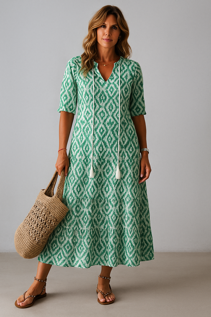 CLARA | VESTIDO BOHO VINTAGE CON ESCOTE EN V