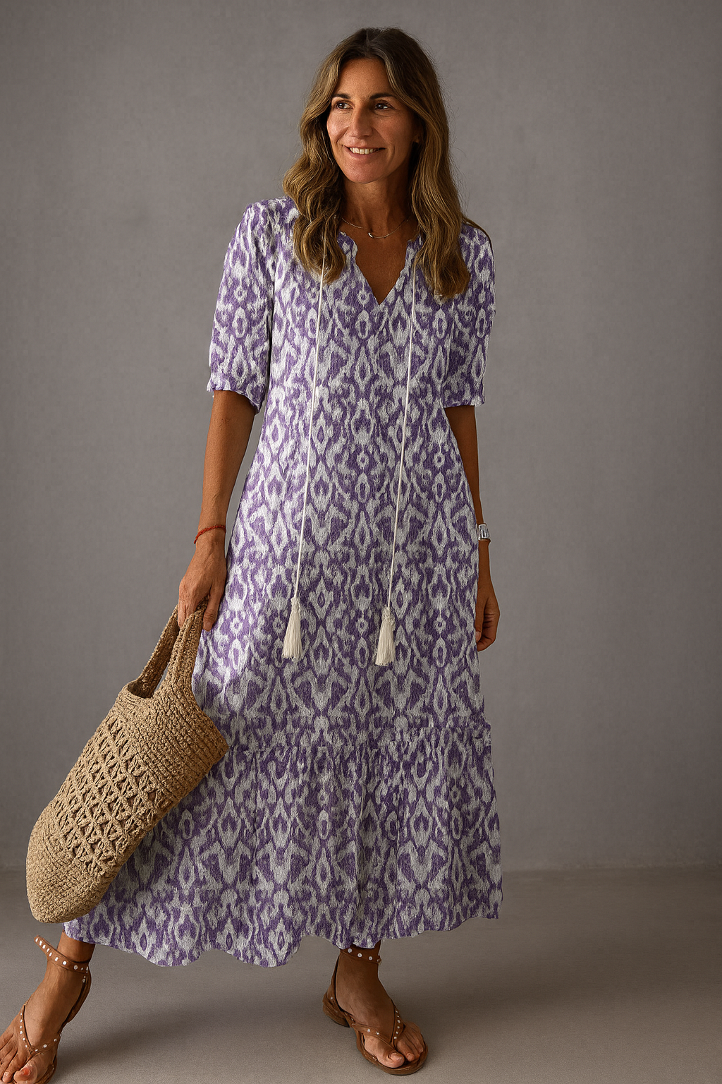 CLARA | VESTIDO BOHO VINTAGE CON ESCOTE EN V