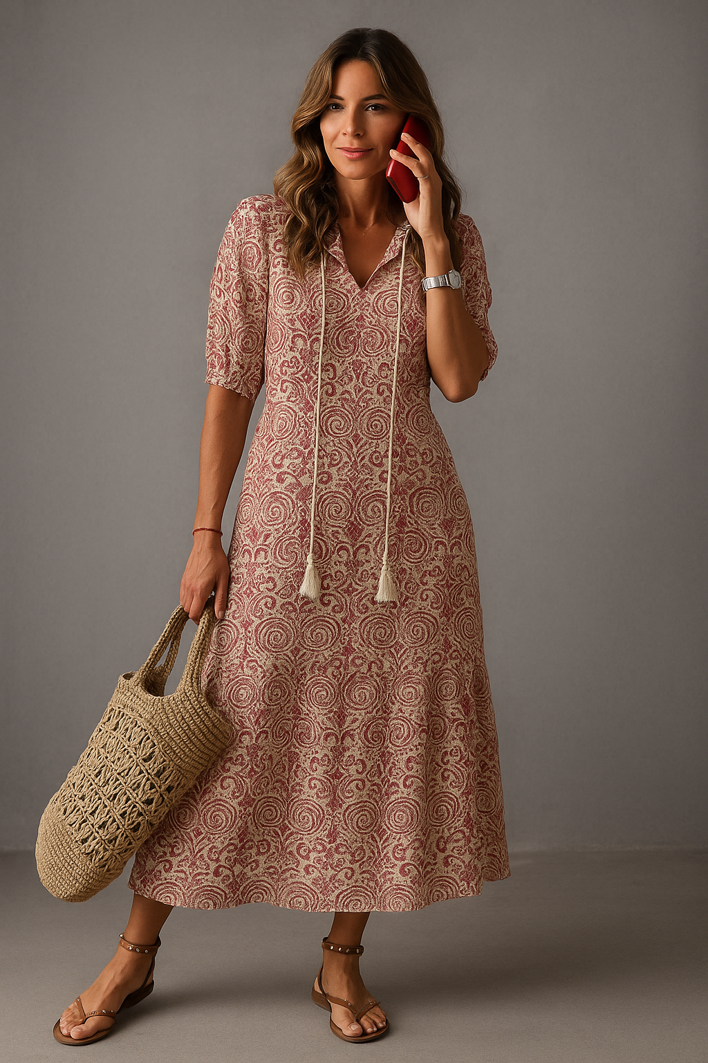 CLARA | VESTIDO BOHO VINTAGE CON ESCOTE EN V