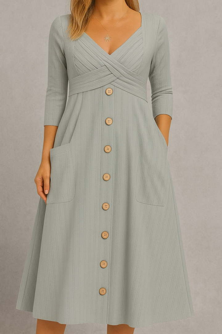 ALBA | VESTIDO DISEÑADO PARA DISIMULAR EL ABDOMEN CON ELEGANCIA