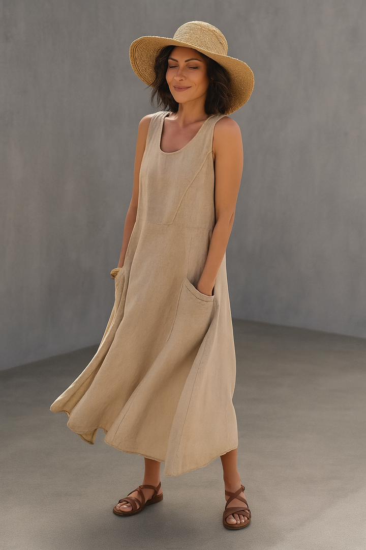 CARMELA | VESTIDO LARGO DE LÍNEAS SUAVES