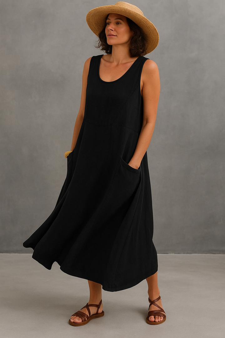 CARMELA | VESTIDO LARGO DE LÍNEAS SUAVES