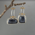 Retro Midnight Silver Earrings