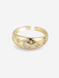 STELLAR DREAMS | ANILLO CON LUNA CRECIENTE Y ESTRELLAS