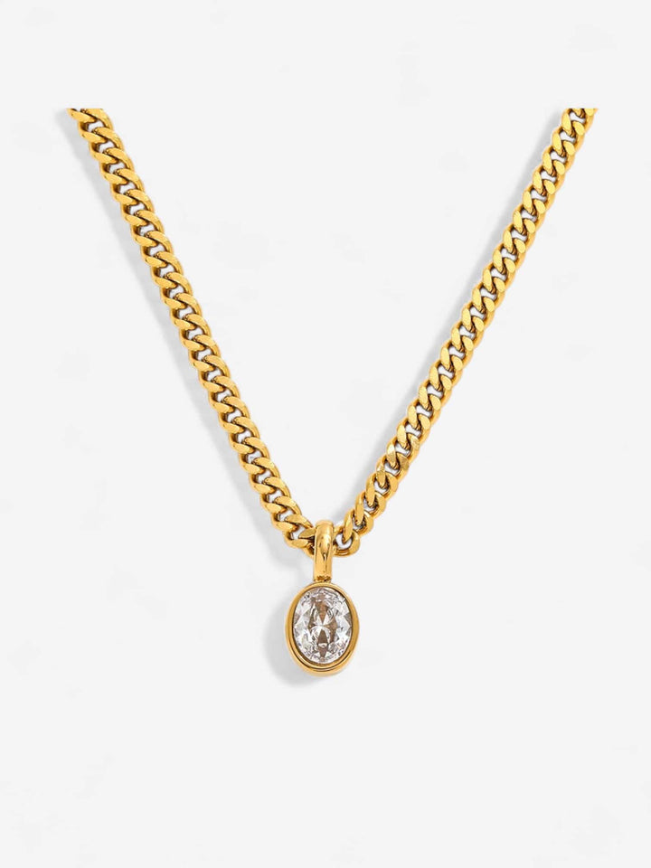 VEGA CHAIN | COLLAR CON CADENA CURB Y CRISTAL ELEGANTE