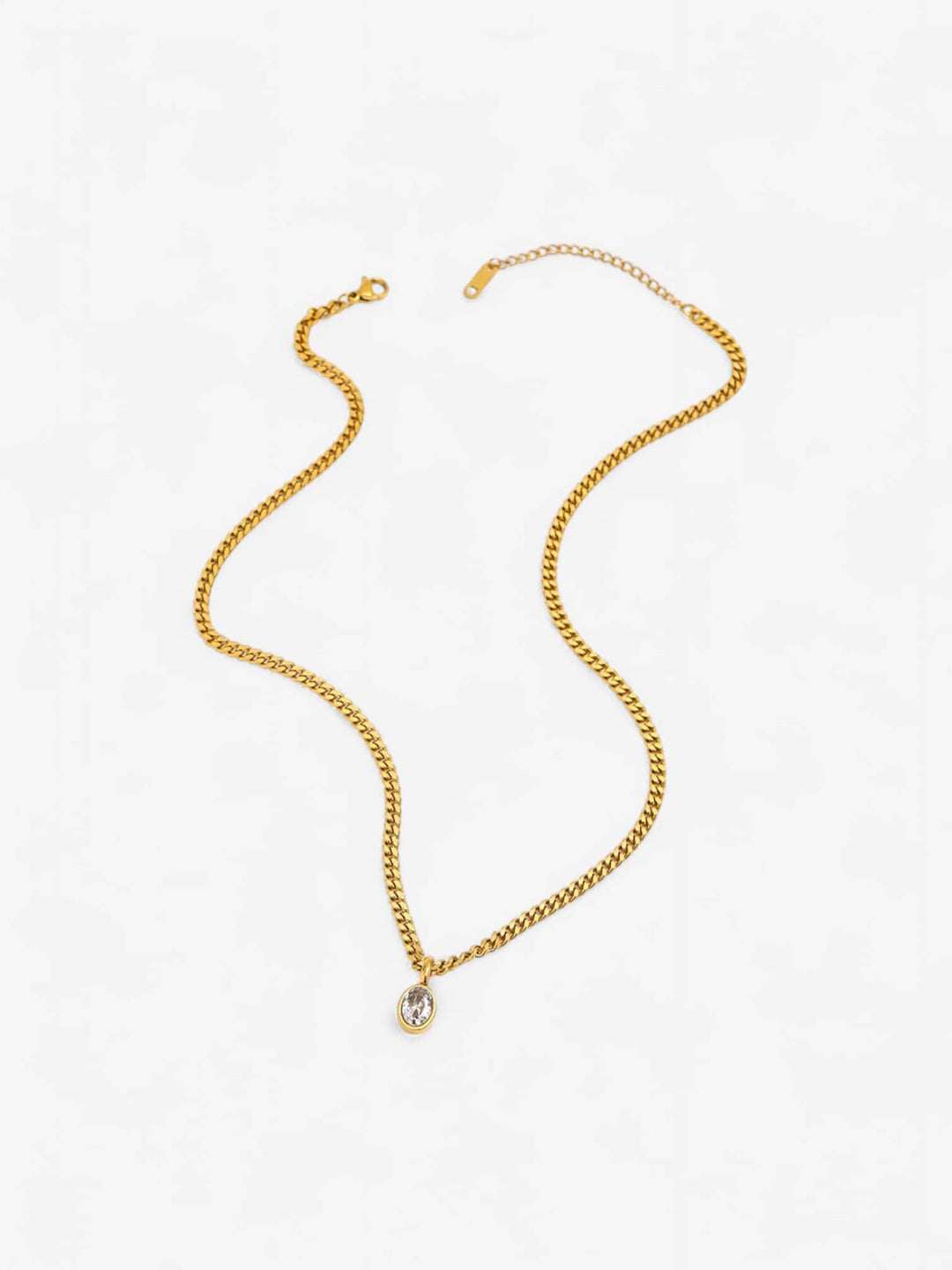 VEGA CHAIN | COLLAR CON CADENA CURB Y CRISTAL ELEGANTE