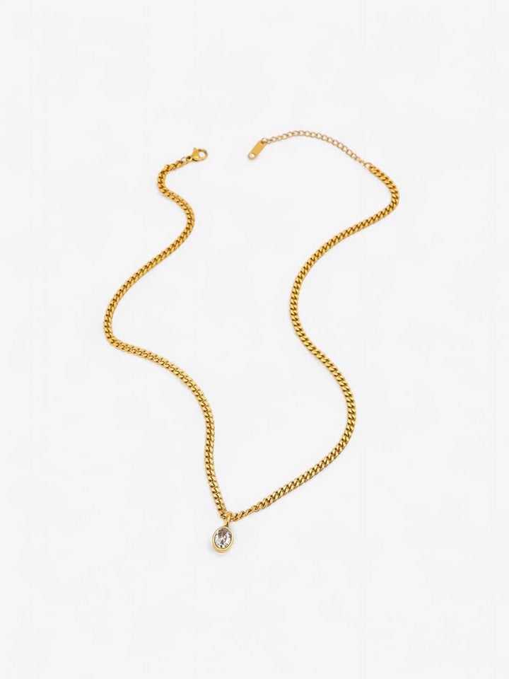 VEGA CHAIN | COLLAR CON CADENA CURB Y CRISTAL ELEGANTE