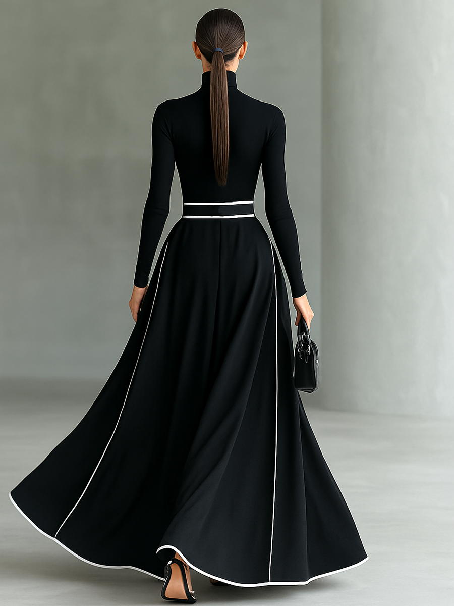 AURORA | BLACK ELEGANCE MAXI DRESS