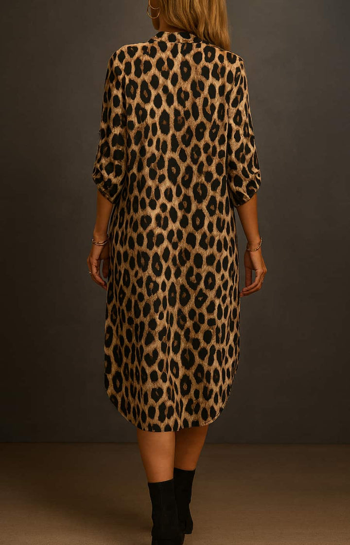 CAMILA | VESTIDO CAMISERO ANIMAL PRINT DE ELEGANCIA ATEMPORAL