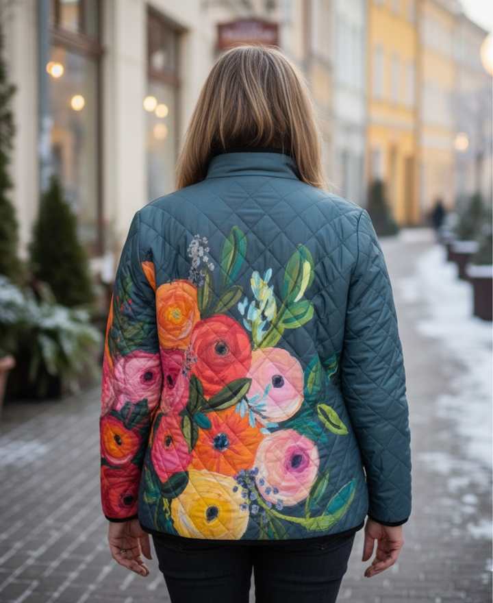 Amaya | Vintage Floral Print Quilted Jacket