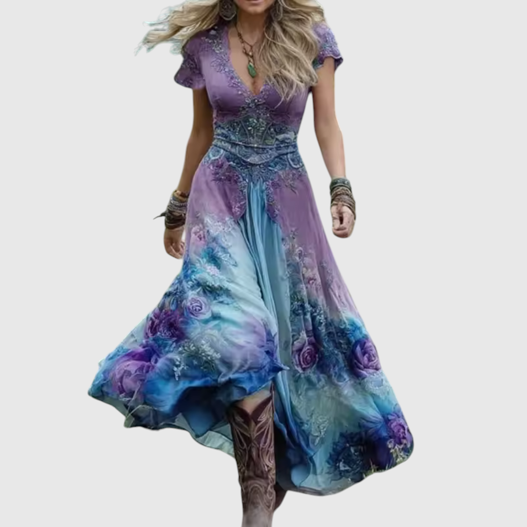 Celestine | Tailored & Flowing Floral Dress