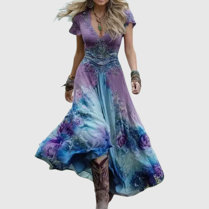 Celestine | Tailored & Flowing Floral Dress