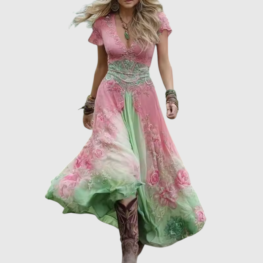 Celestine | Tailored & Flowing Floral Dress