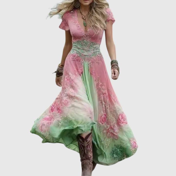 Celestine | Tailored & Flowing Floral Dress