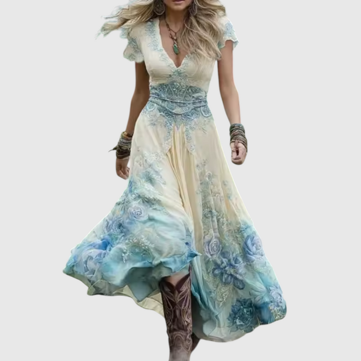 Celestine | Tailored & Flowing Floral Dress