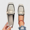 Elena | Embellished Square-Toe Loafers