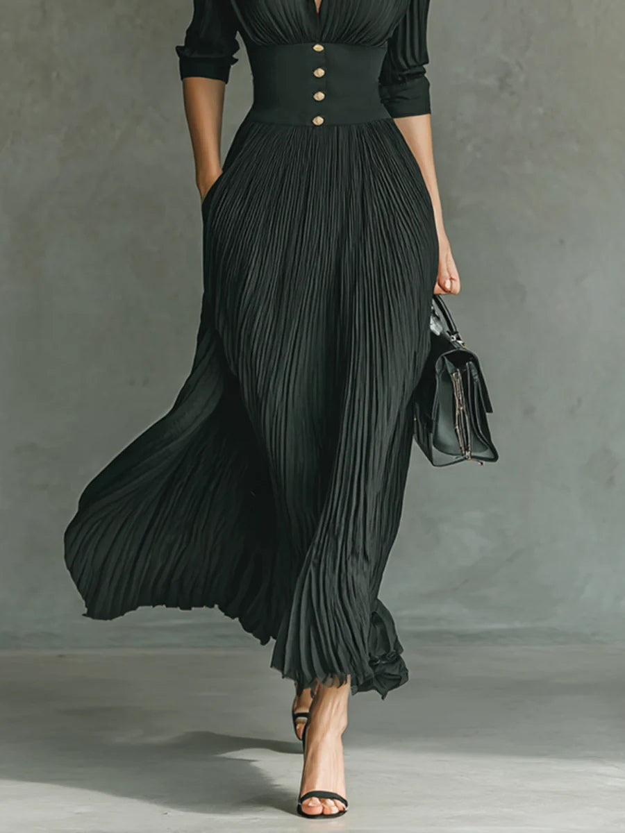 CAMILA | ELEGANT DARK GREEN MAXI DRESS