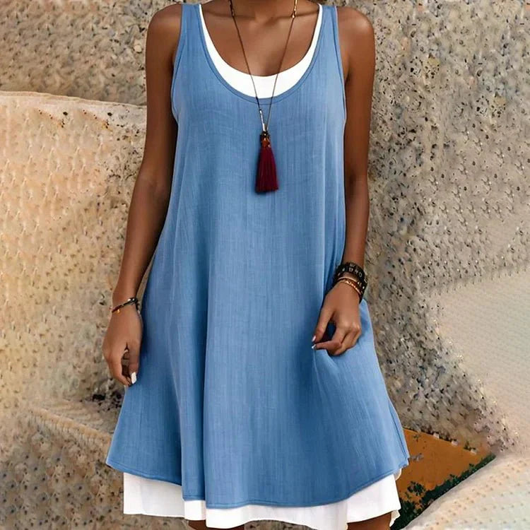 Courtney | Sunlit Sleeveless Midi Dress.