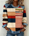 Donna® | Colorful Striped Sweater with Round Neck