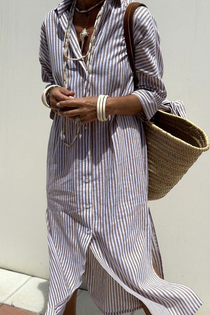 Taylor | Timeless Striped Shirt Dress With Elegant Comfort