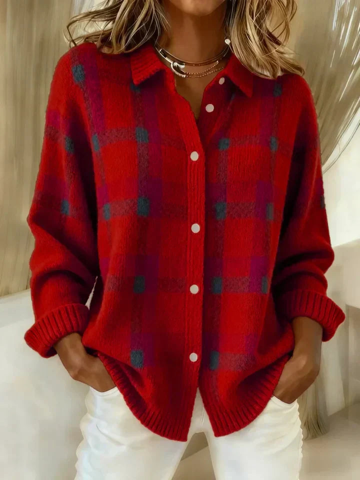 Sharon® | Retro Checked Sweater