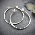 Retro Silver Hoop Earrings