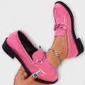 MELANIE | PINK CHAIN SOFT STEP LOAFERS