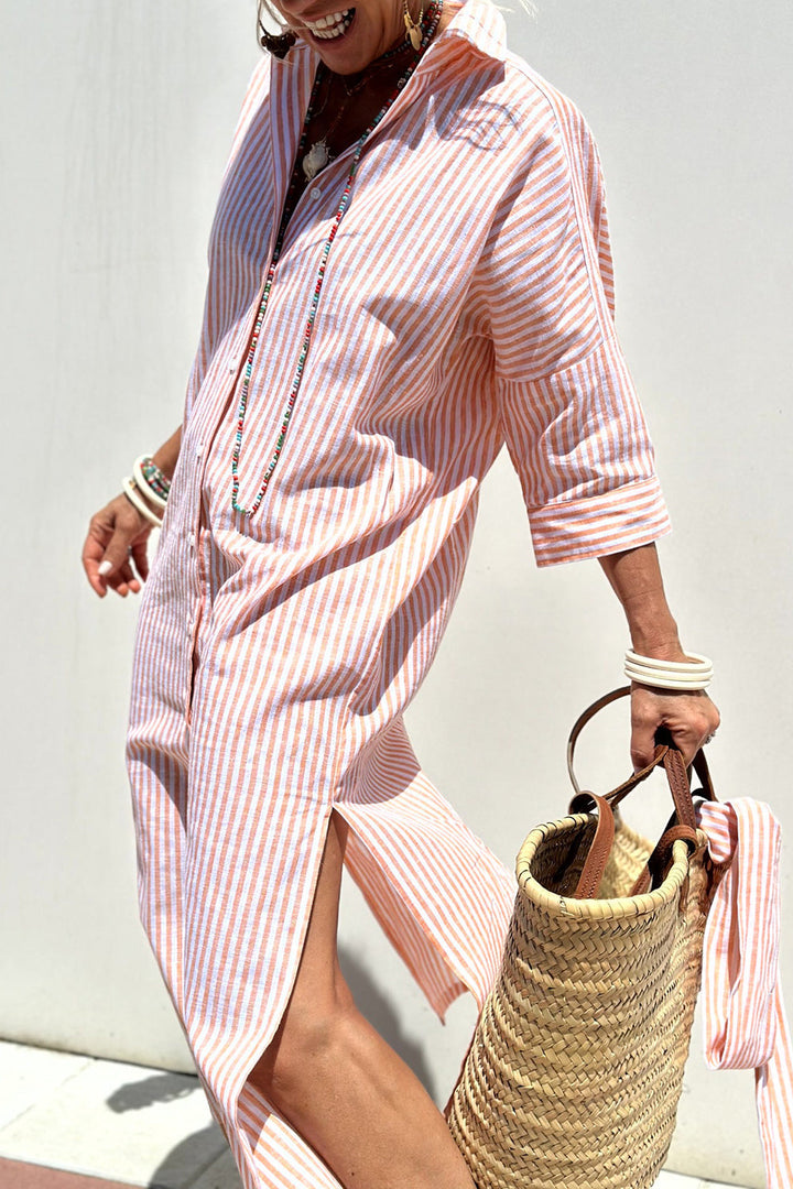 Taylor | Timeless Striped Shirt Dress With Elegant Comfort