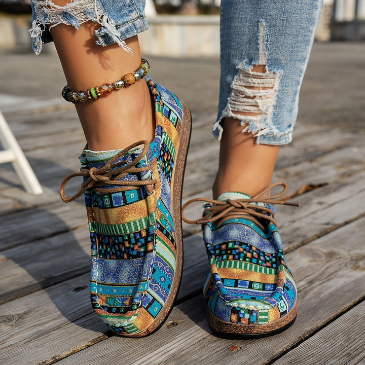 Women’s Vintage Boho Lace-Up Flats