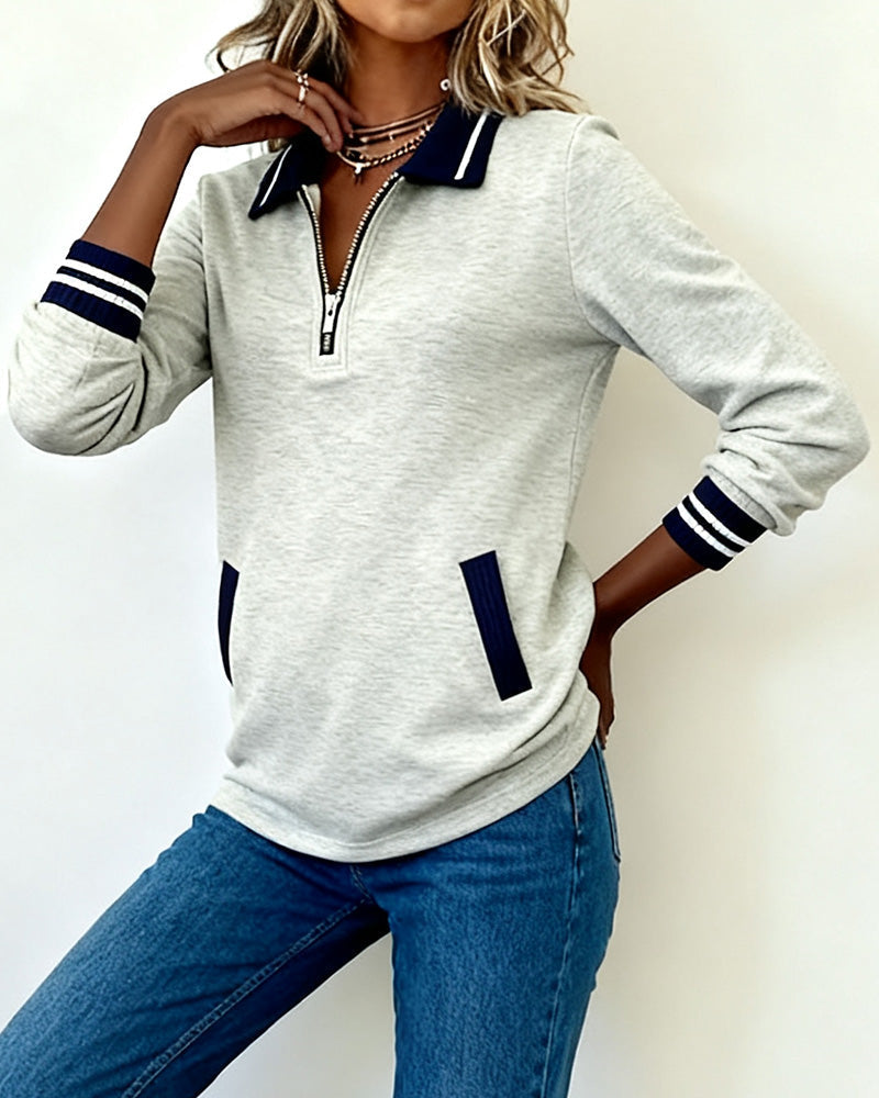 Marilyn® | Loose Sweatshirt with Lapel and Zipper