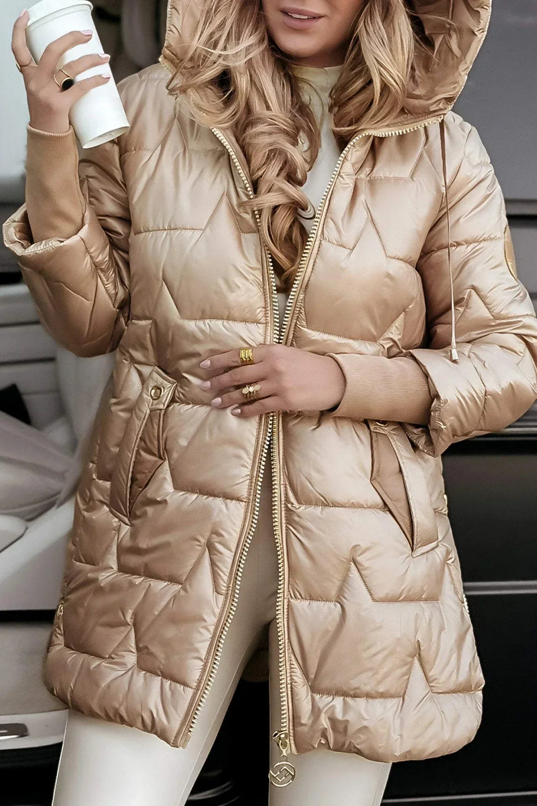 Sorvella™ | Elegant Padded Hooded Coat